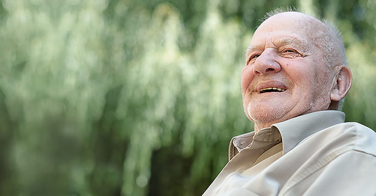 Elderly man smiling