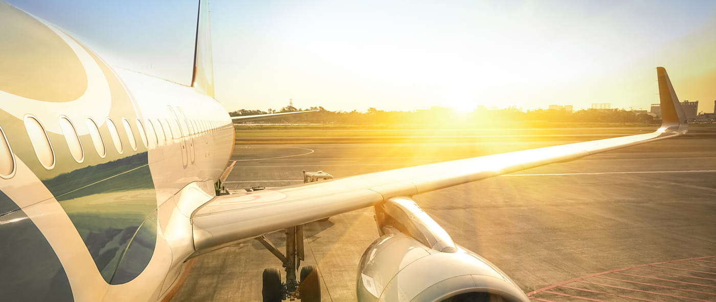 Vliegtuig op startbaan, vliegen met trombose