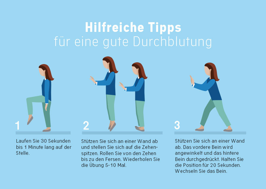 Hilfreiche Tipps für eine gute Durchblutung. 