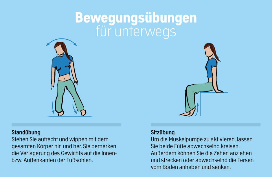 Bewegungsübungen für unterwegs 