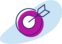 Icon of an arrow on a target.