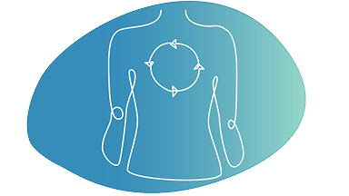 Illustration of a person highlighting systemic treatment areas for GPP