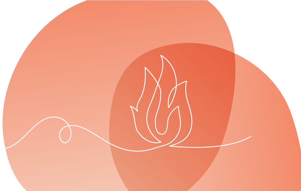 Abstract flame illustration symbolizing inflammation