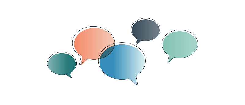 Illustration of colorful speech bubbles