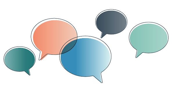 Illustration of colorful speech bubbles