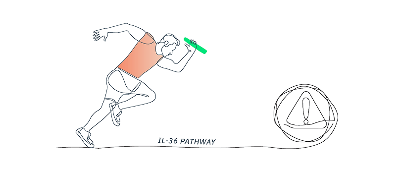 Illustration of a person starting a relay race