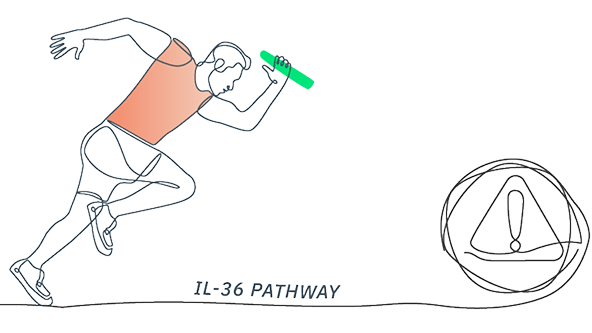 Illustration of a person starting a relay race